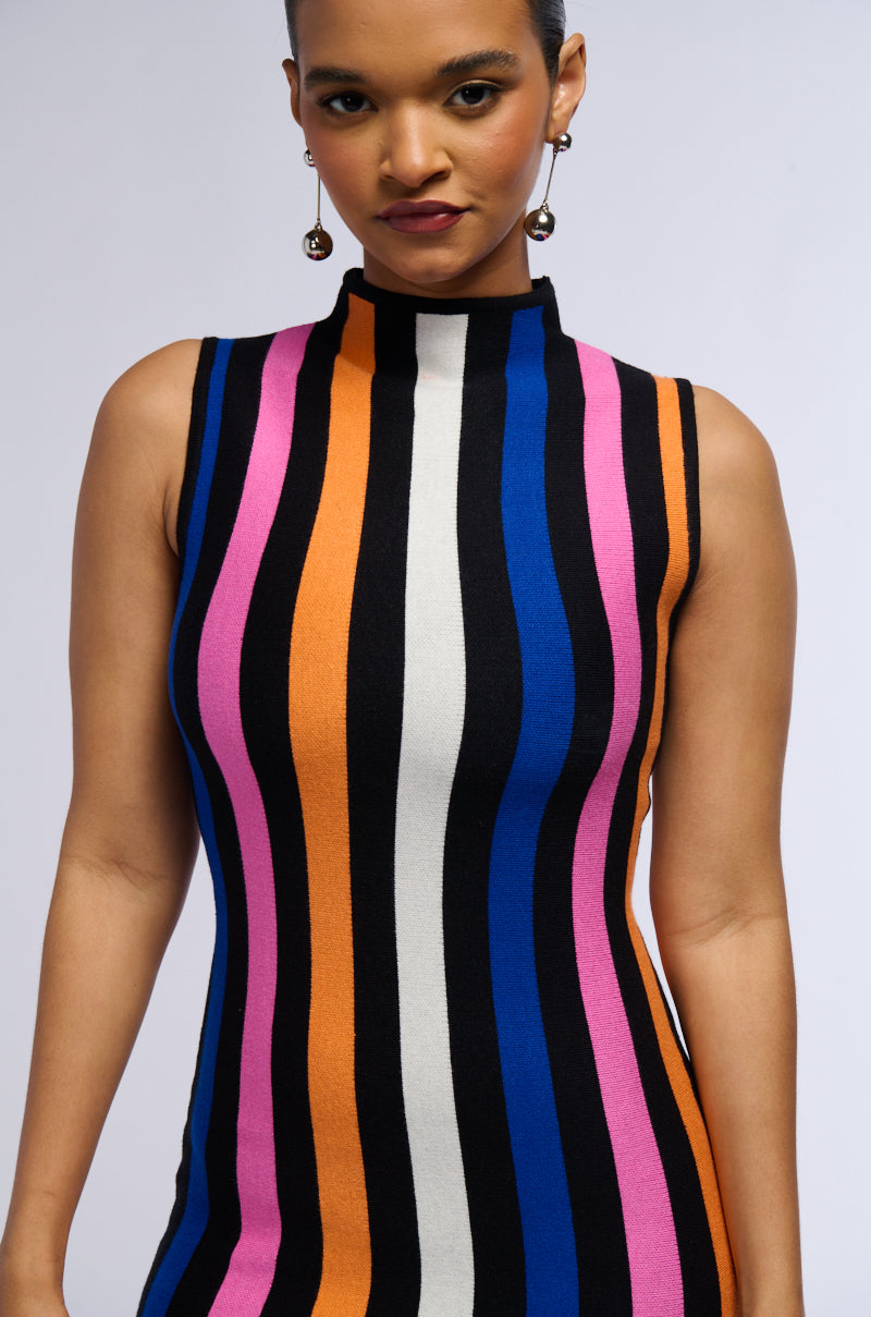 Lover Girl Striped Knit Mini Dress