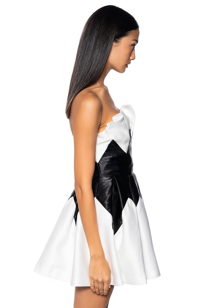 Mina Strapless Pleated Mini Dress