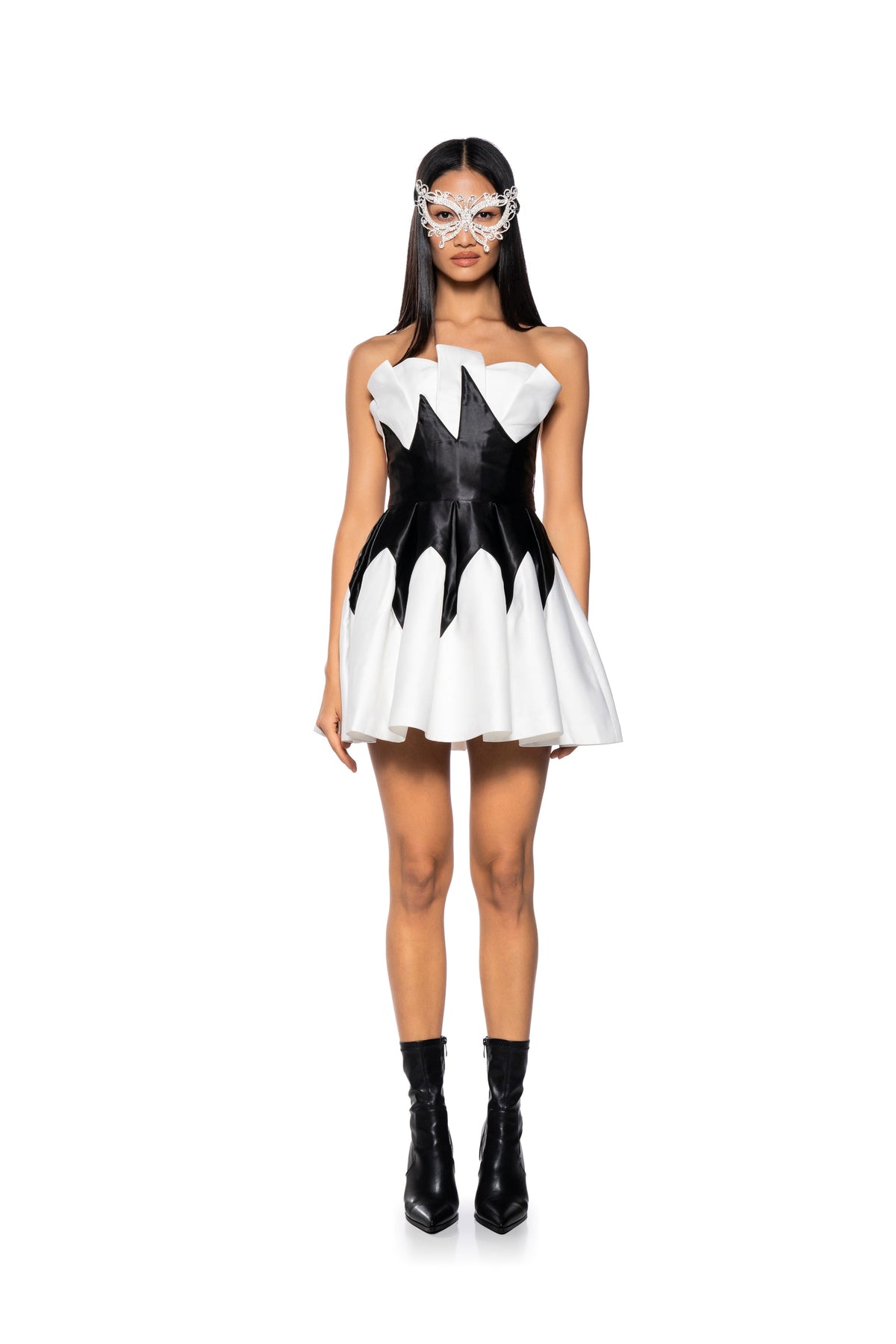 Mina Strapless Pleated Mini Dress