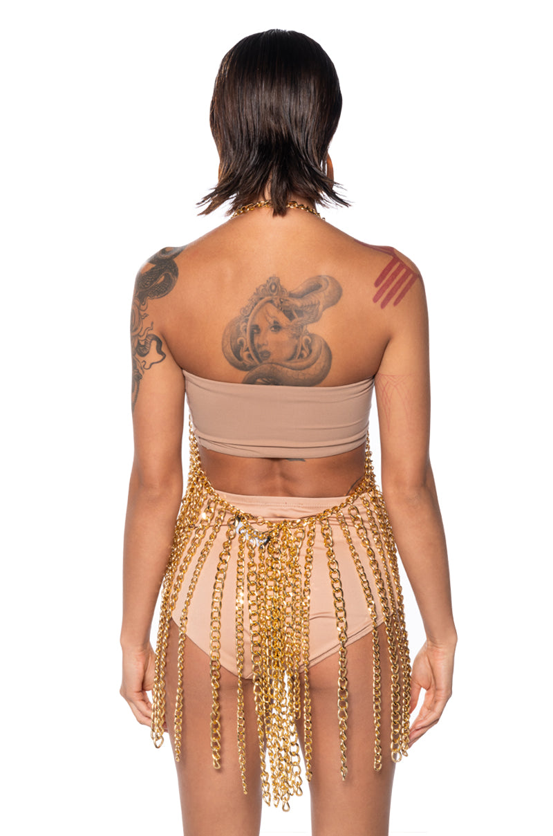 Goodbye Chain Angel Overlay Maxi Dress