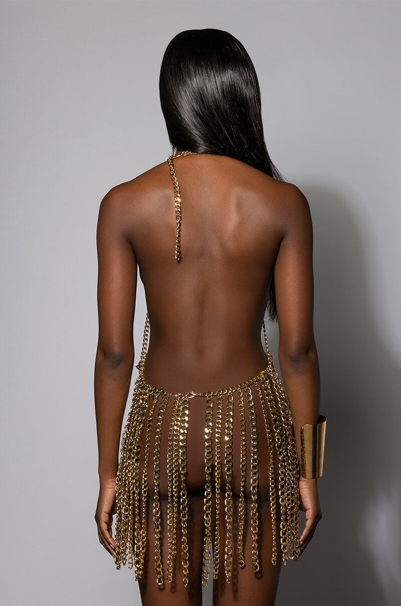 Goodbye Chain Angel Overlay Maxi Dress