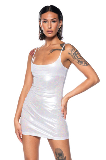 Oil Spill Metallic Mini Dress