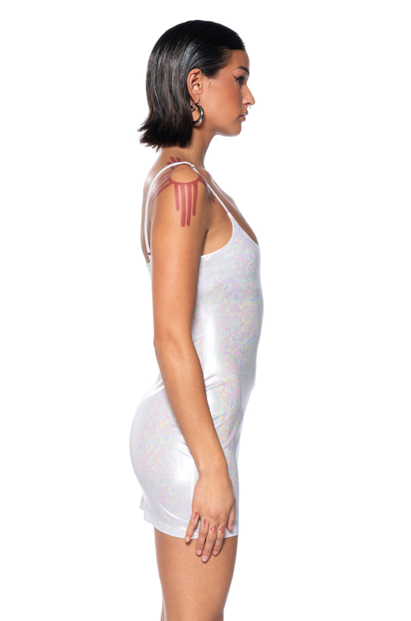 Oil Spill Metallic Mini Dress
