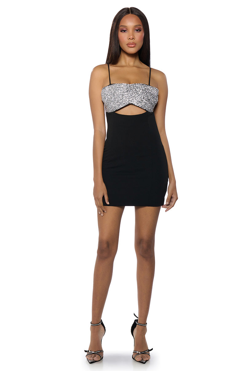 On To The Next Embellished Mini Dress