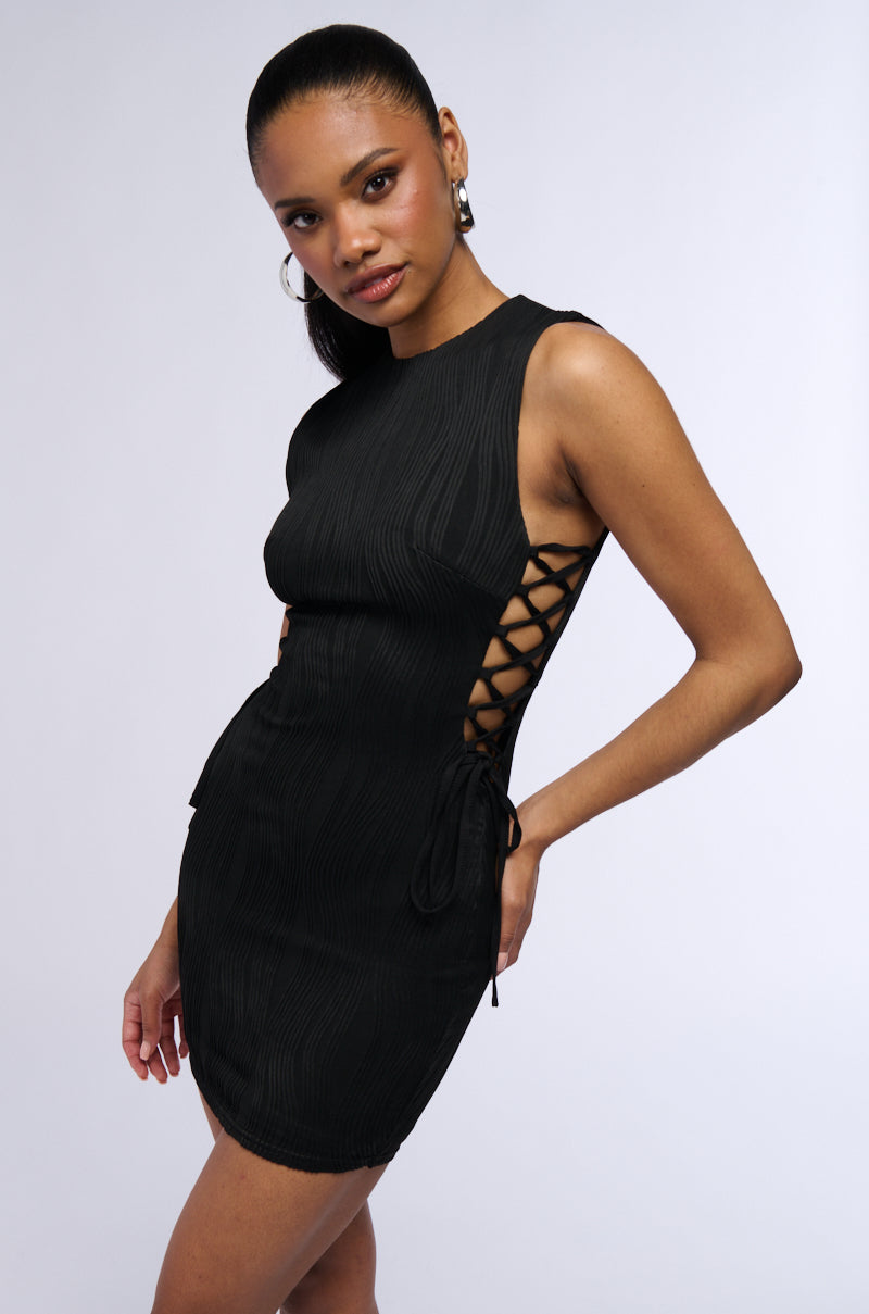 One Night Only Side Tie Mini Dress