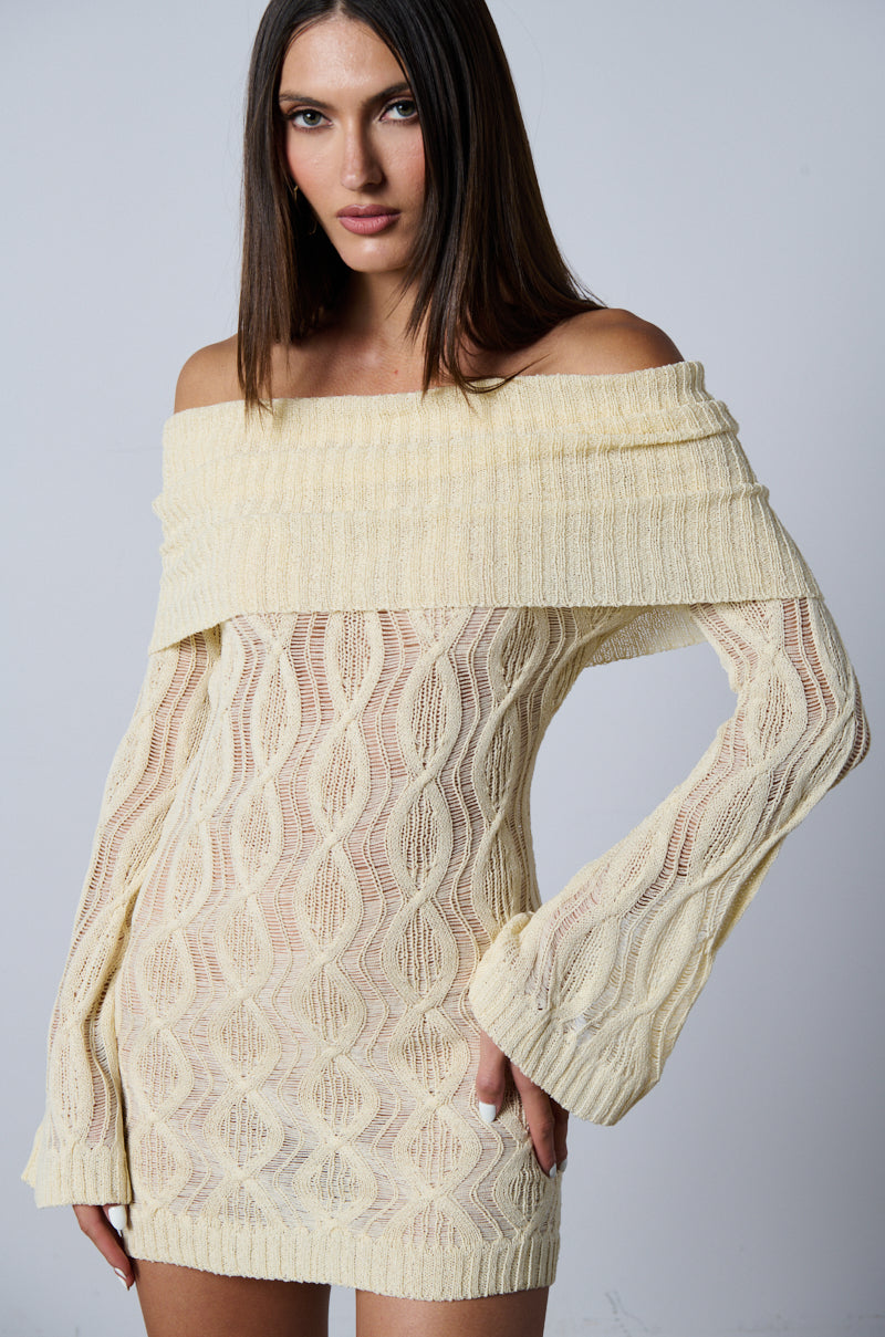 Ordinary Woman Long Sleeve Off The Shoulder Mini Dress