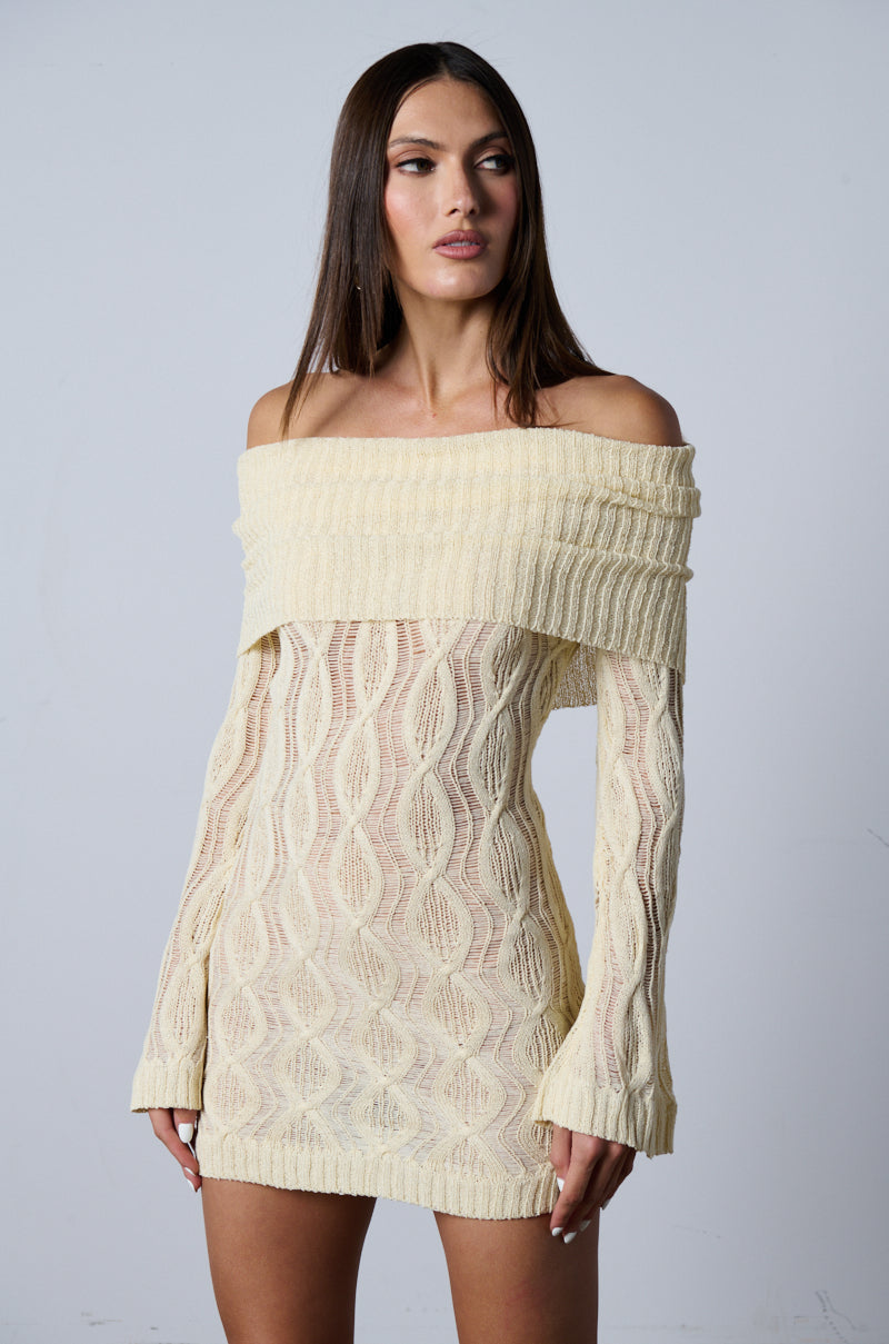 Ordinary Woman Long Sleeve Off The Shoulder Mini Dress