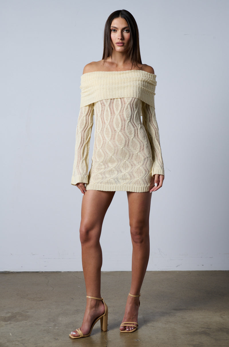 Ordinary Woman Long Sleeve Off The Shoulder Mini Dress