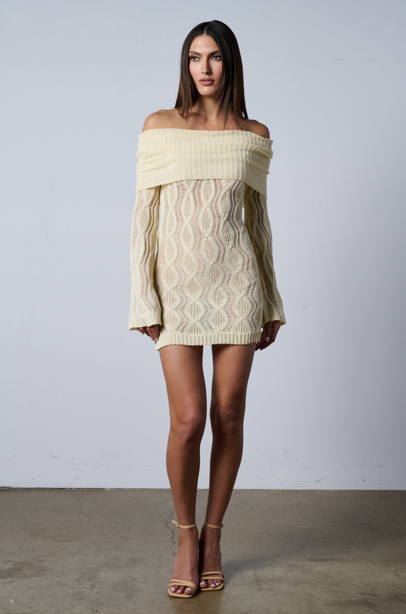 Ordinary Woman Long Sleeve Off The Shoulder Mini Dress