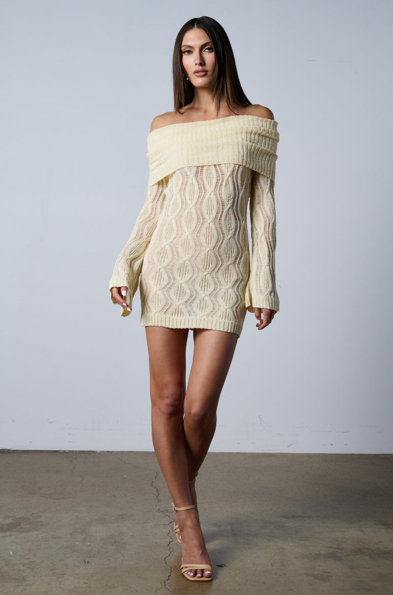 Ordinary Woman Long Sleeve Off The Shoulder Mini Dress