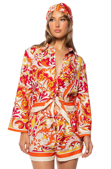 Paisley Please Tie Front Mini Set