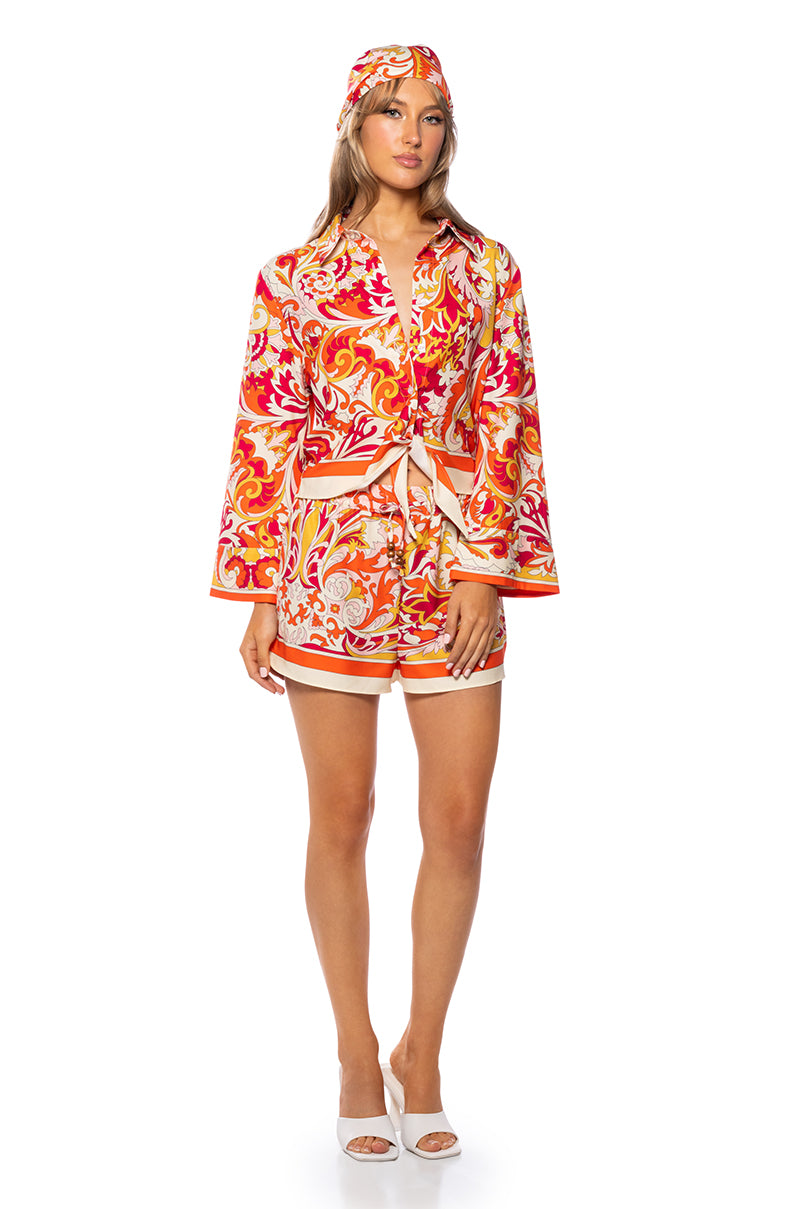 Paisley Please Tie Front Mini Set