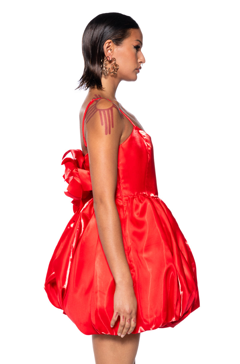 Party In The Back Bubble Mini Dress In Red
