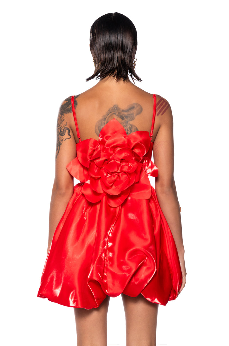 Party In The Back Bubble Mini Dress In Red