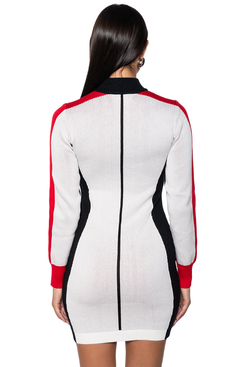 Racing Knit Bodycon Dress
