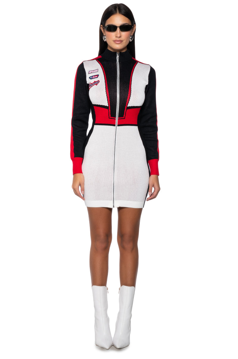 Racing Knit Bodycon Dress