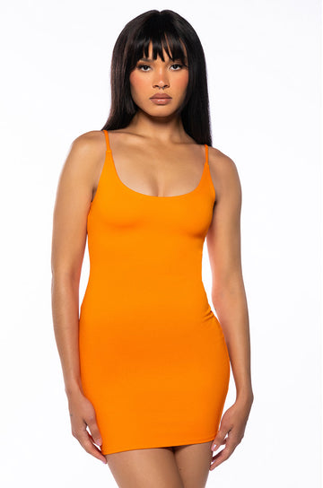 Reyla Mini Bodycon Dress In Orange