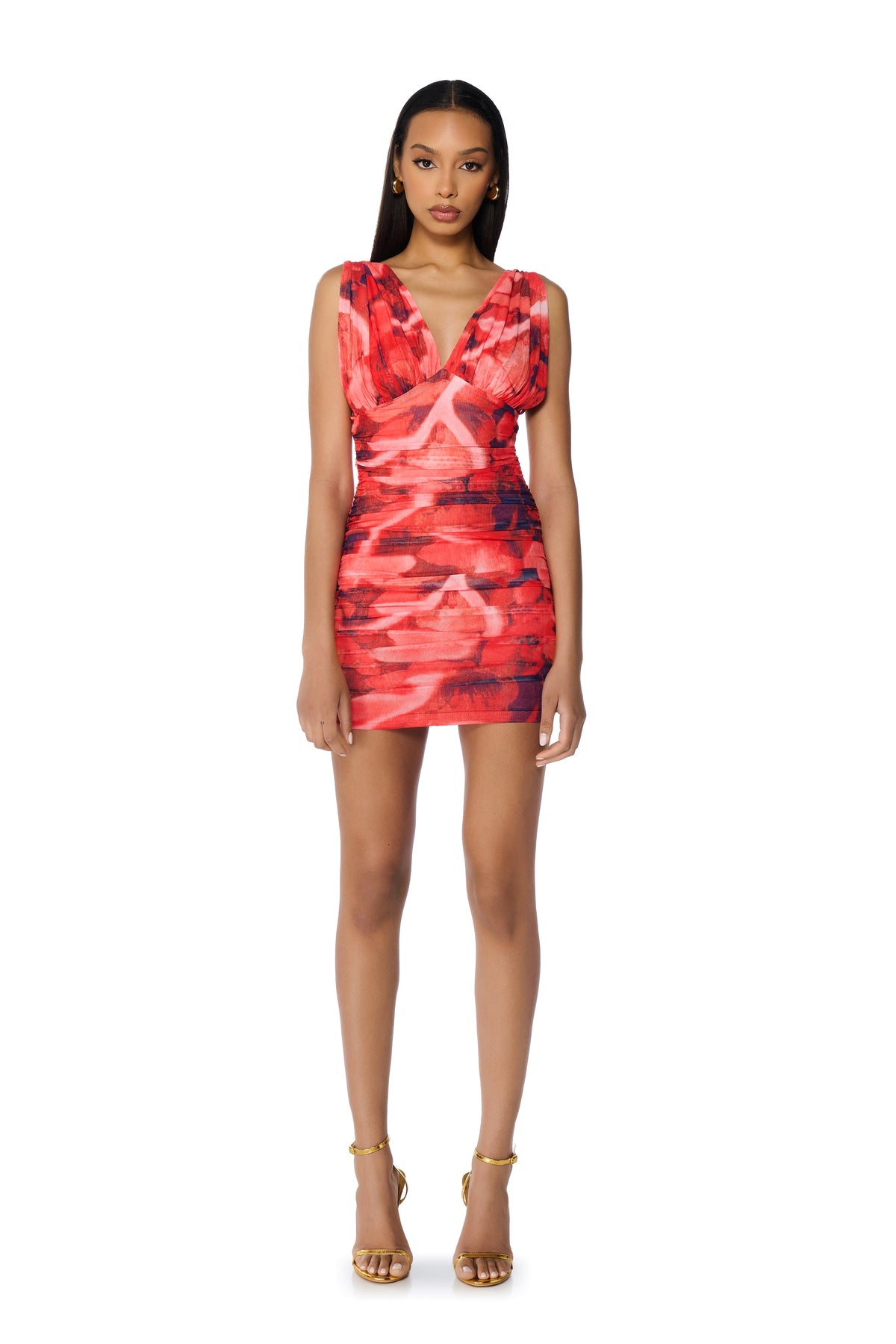 Riley Deep V Mesh Mini Dress