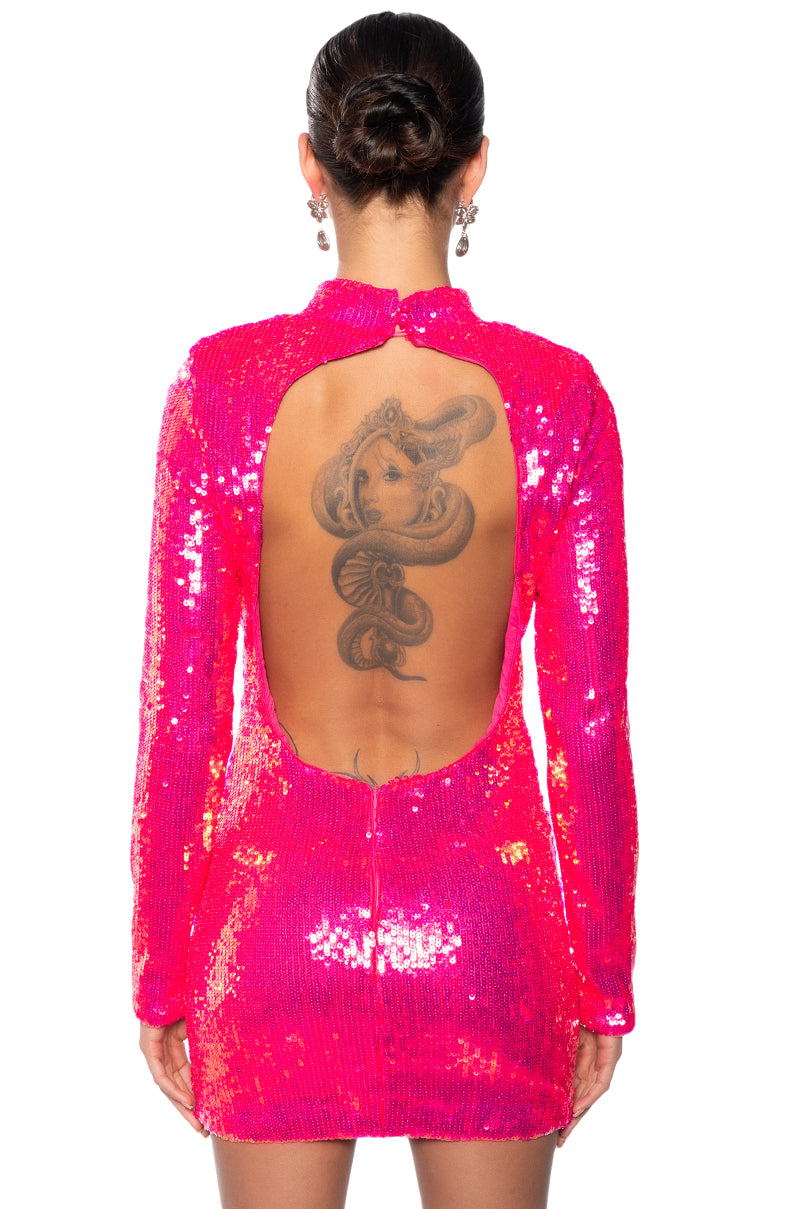 Sequin Sins Long Sleeve Mini Dress