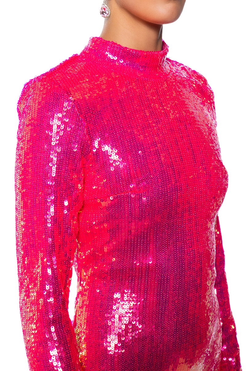 Sequin Sins Long Sleeve Mini Dress