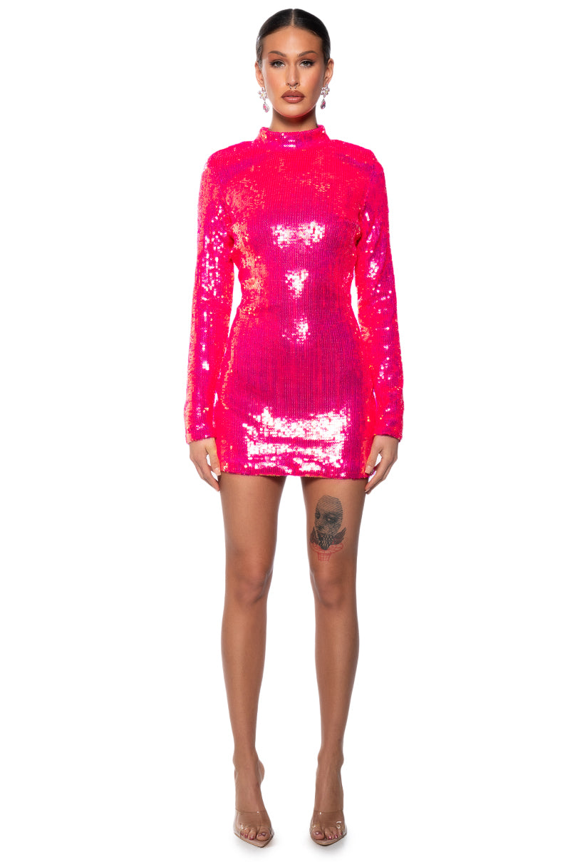 Sequin Sins Long Sleeve Mini Dress