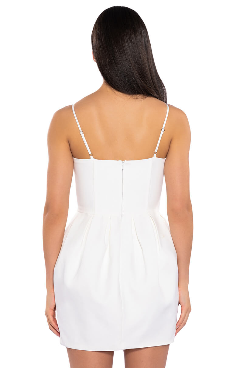 Gaia Floral Feather Applique Sleeveless Mini Dress