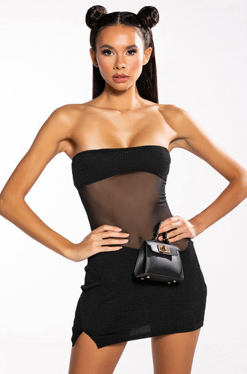 Show Off Mesh Detail Mini Dress