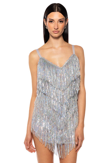 Show Up Fringe Mini Dress