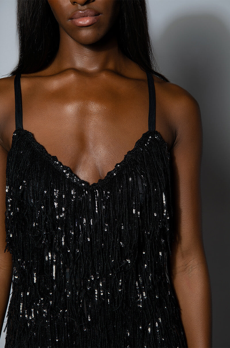 Show Out Fringe Mini Dress