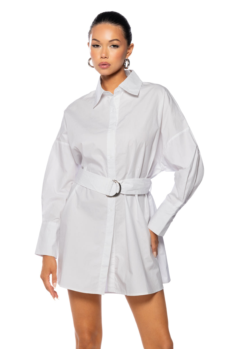 Brielle Cinched Poplin Mini Dress