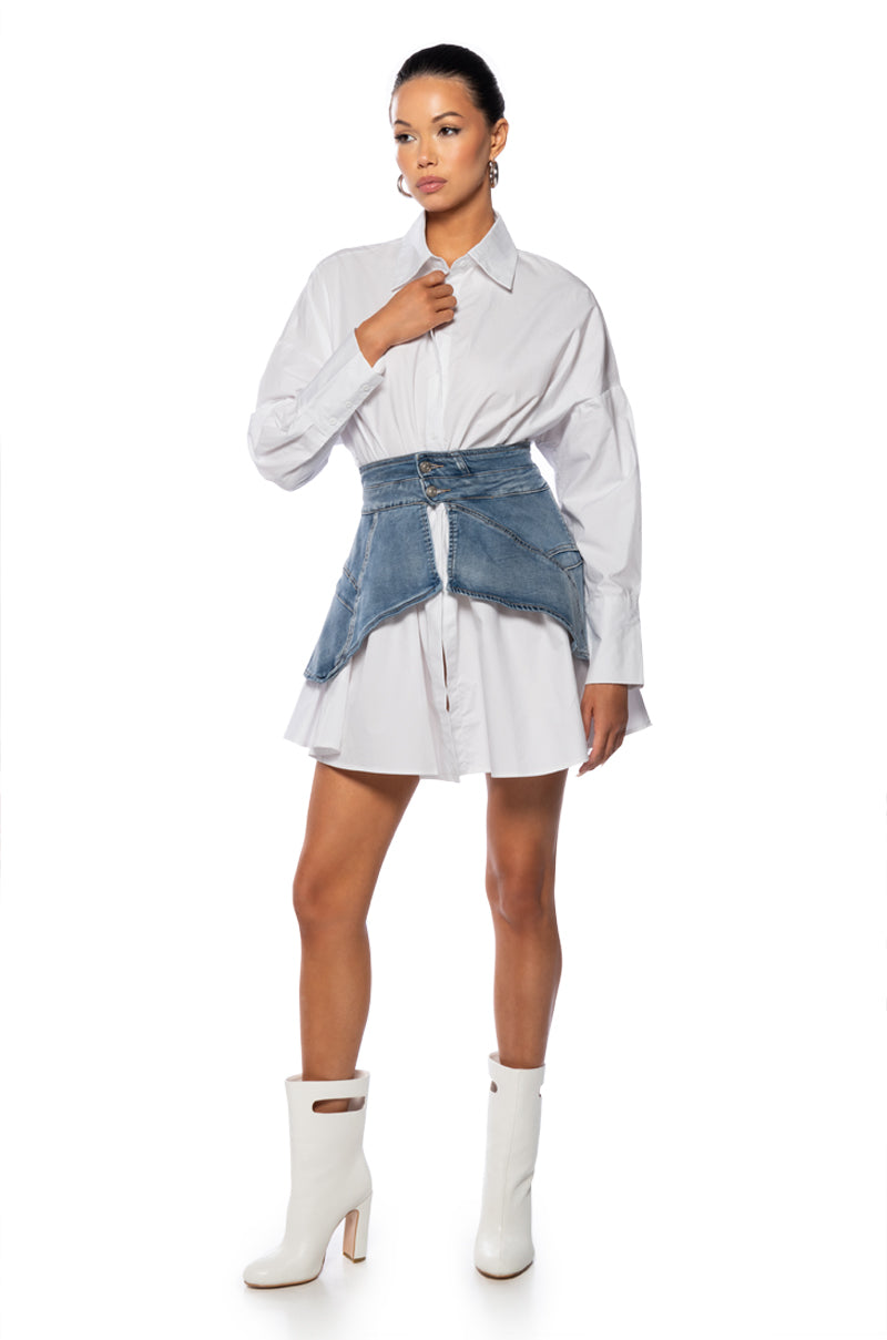 Brielle Cinched Poplin Mini Dress