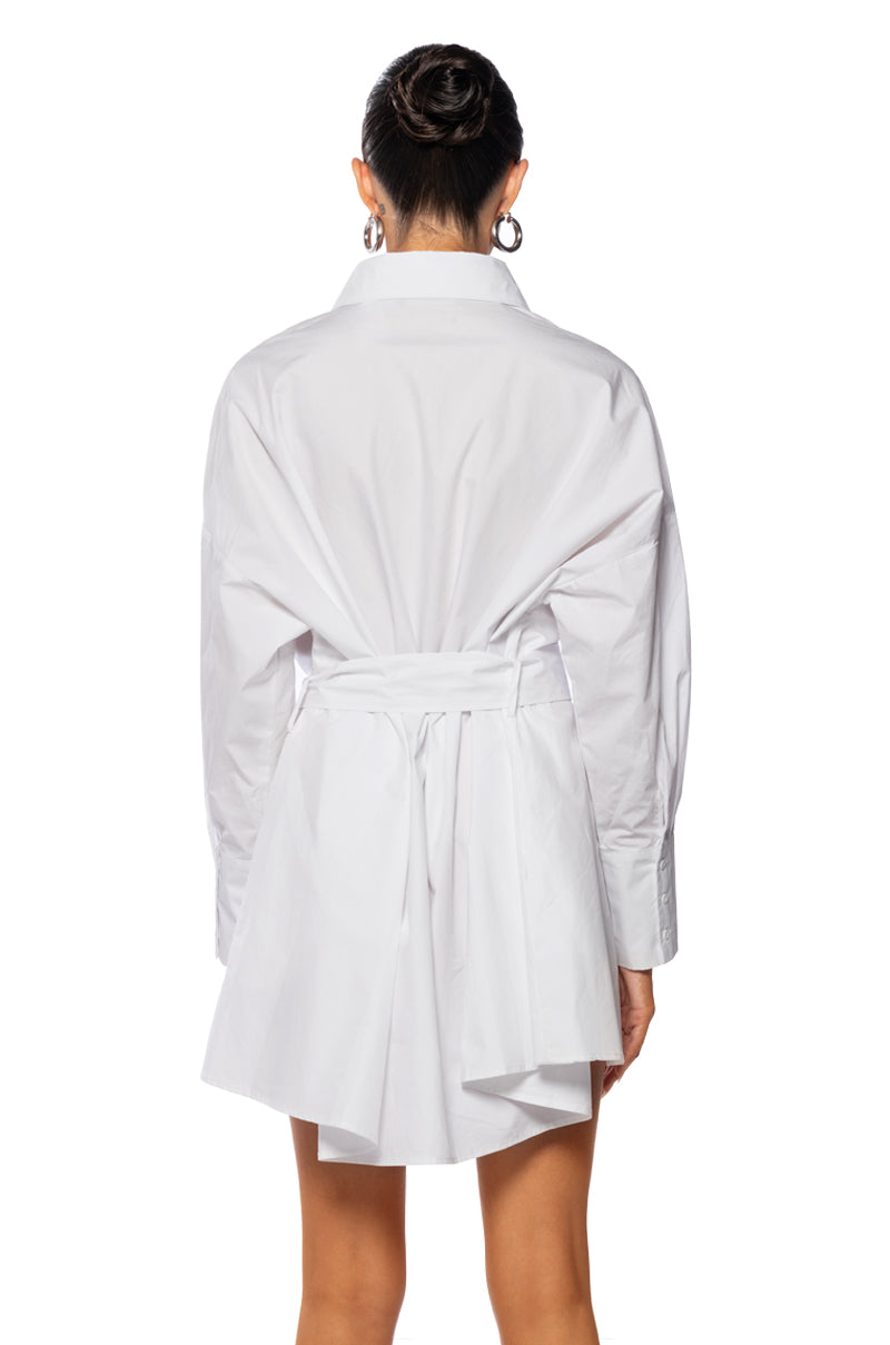 Brielle Cinched Poplin Mini Dress