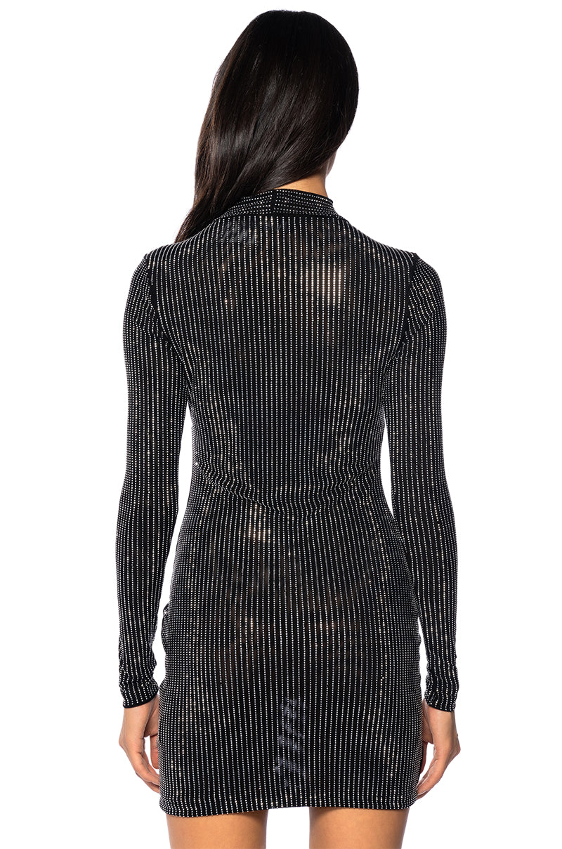Starships Mesh Embellished Mini Dress