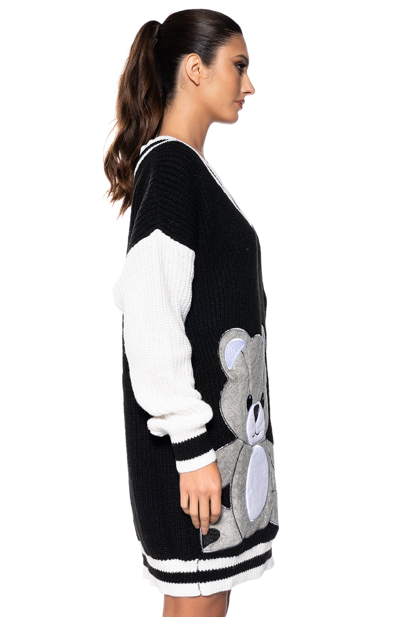 Teddy Knit Sweater Mini Dress