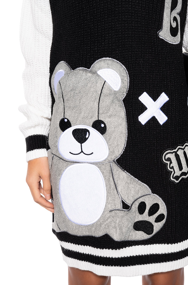 Teddy Knit Sweater Mini Dress