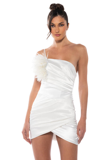Tia Textured One Shoulder Mini Dress