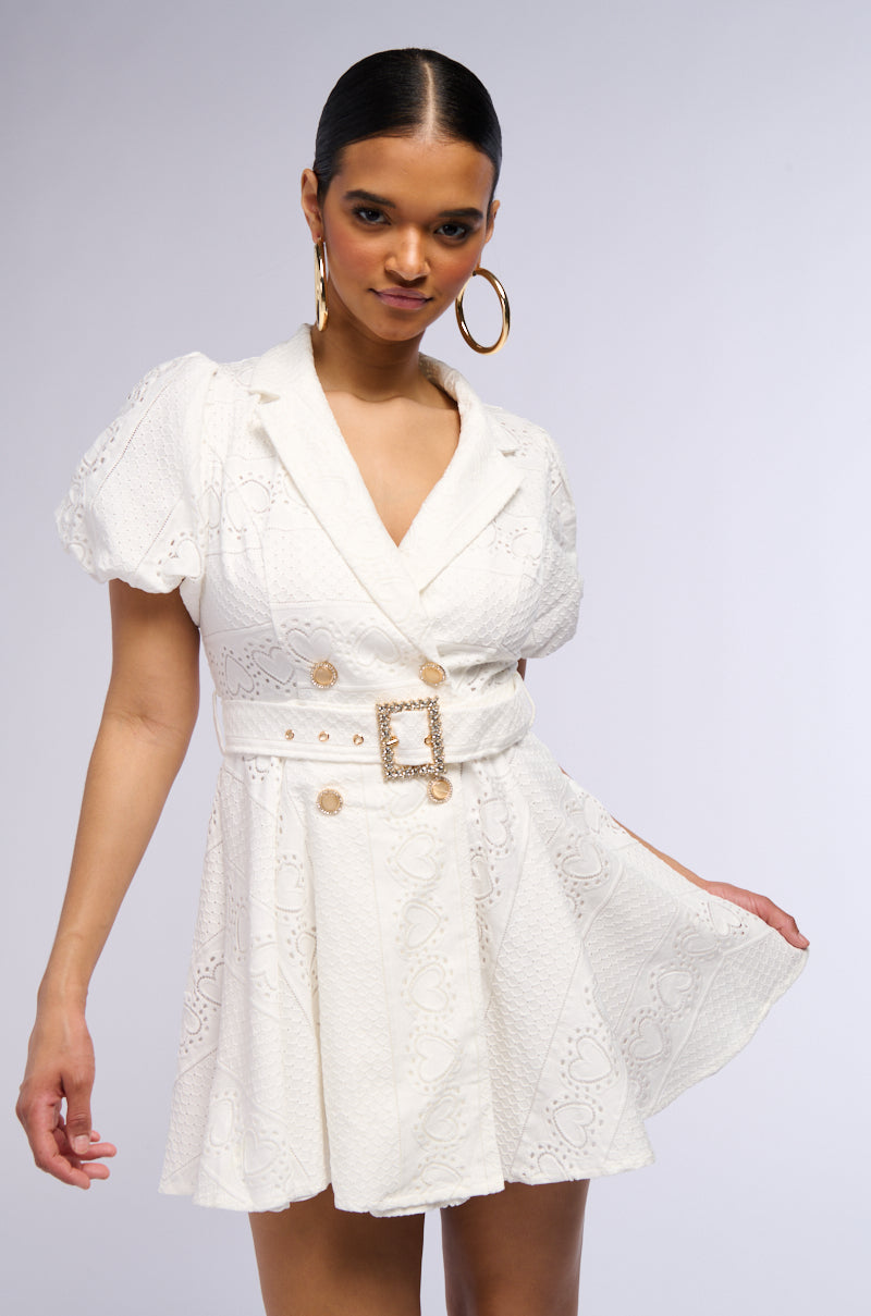 True Delight Belted Mini Dress
