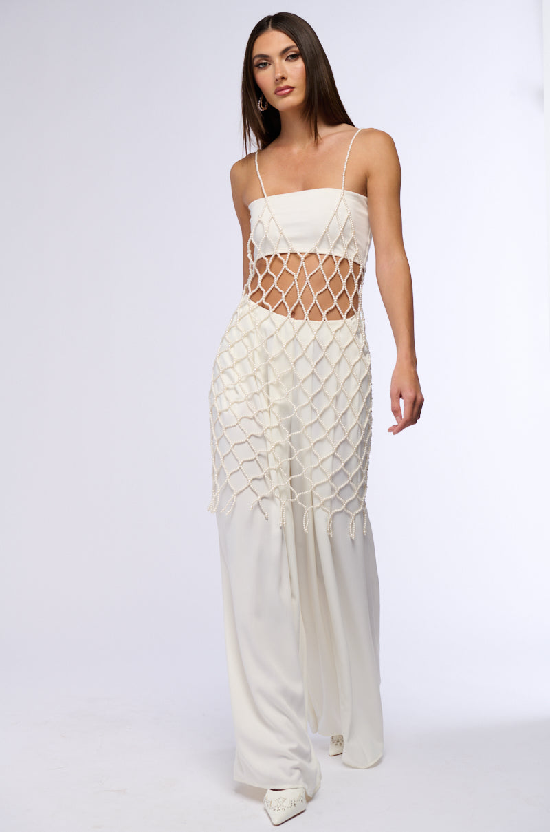 Ursula Pearl Beaded Midi Dress