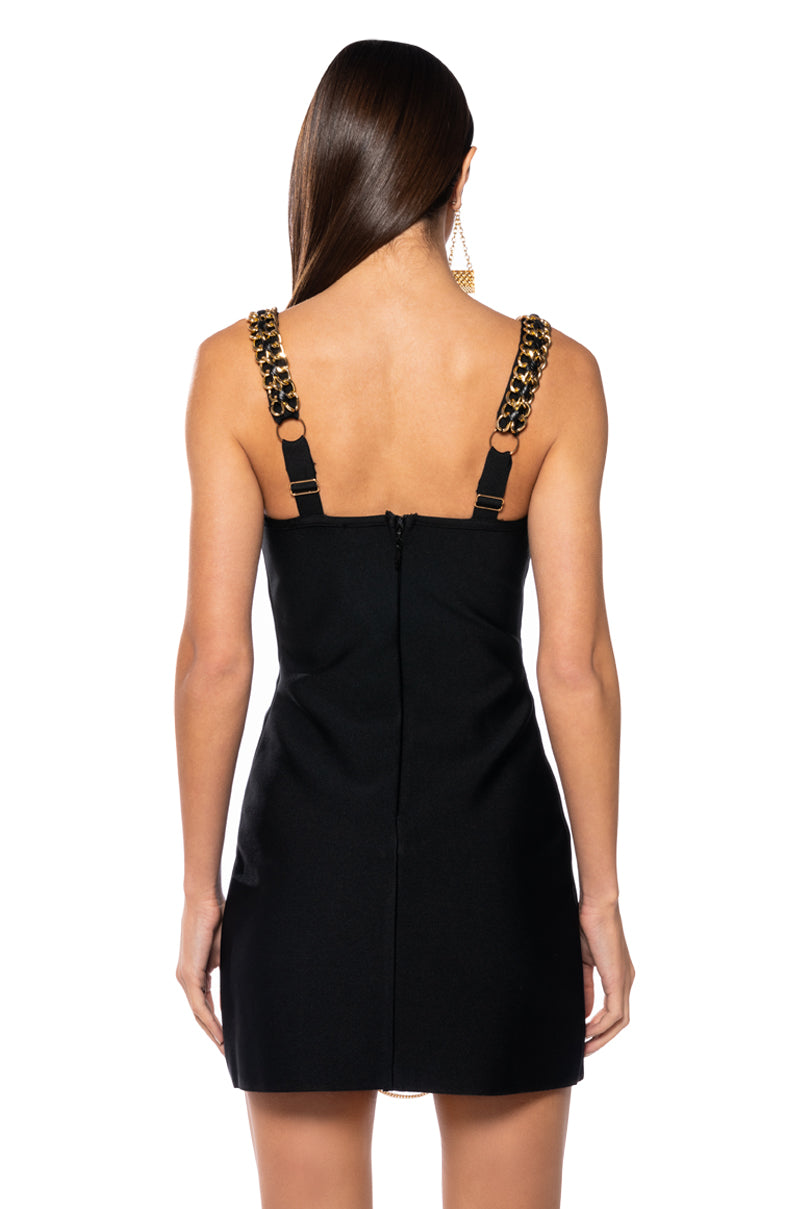 Shiloh Rhinestone Chain Sleeveless Mini Dress