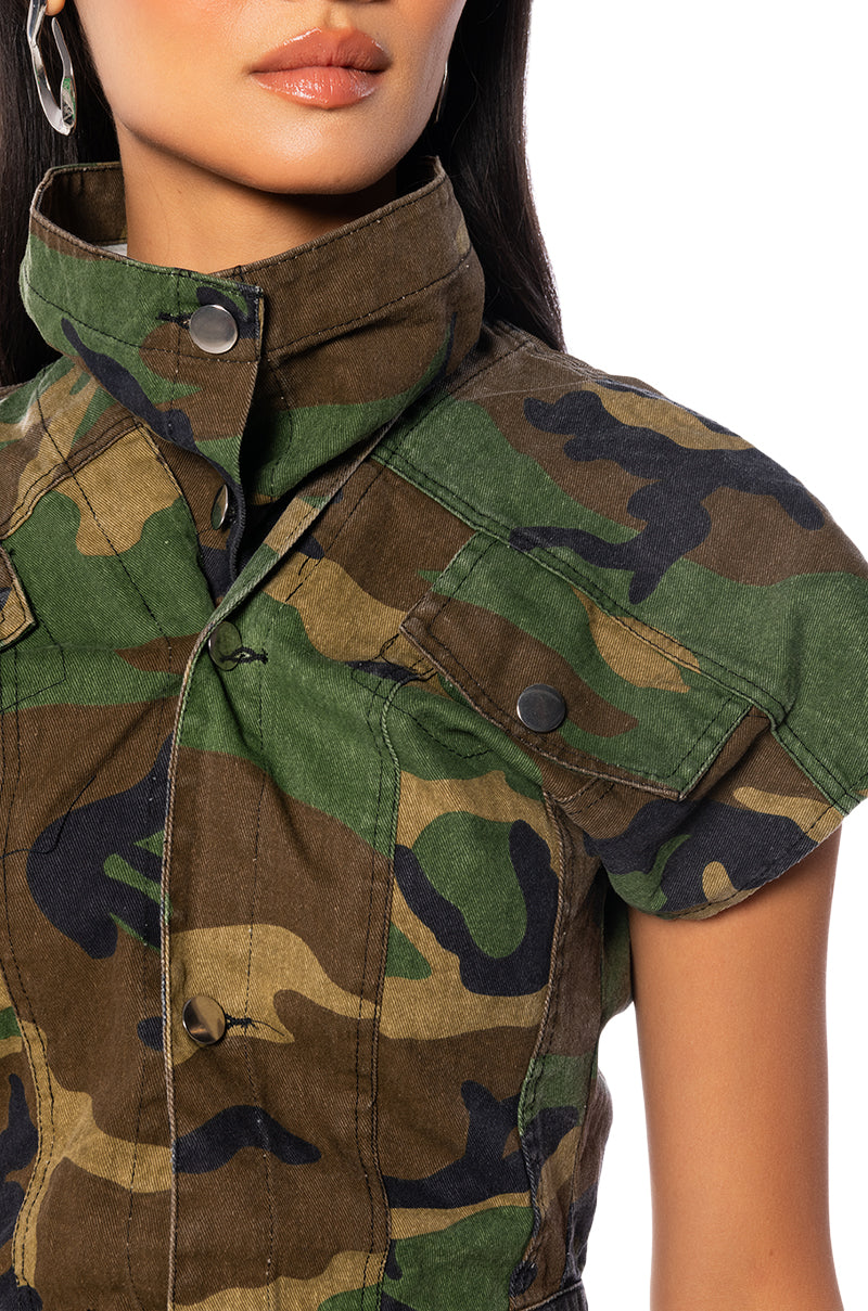We Ride Camo Top And Skirt Set
