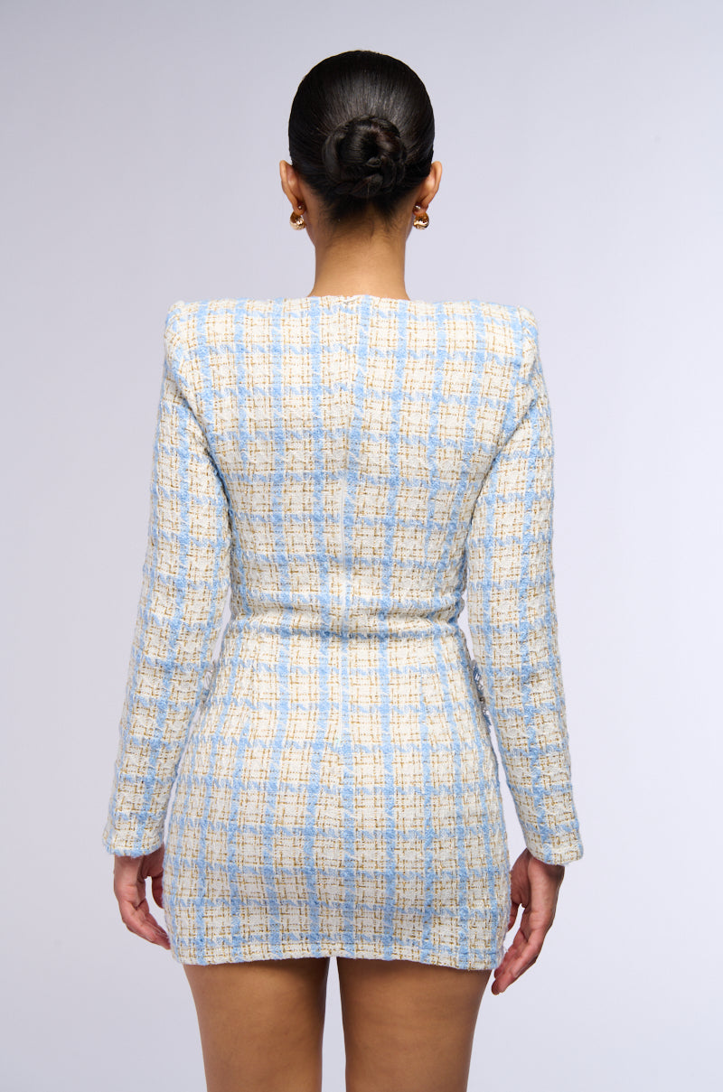 Whats The Tea Tweed Mini Dress