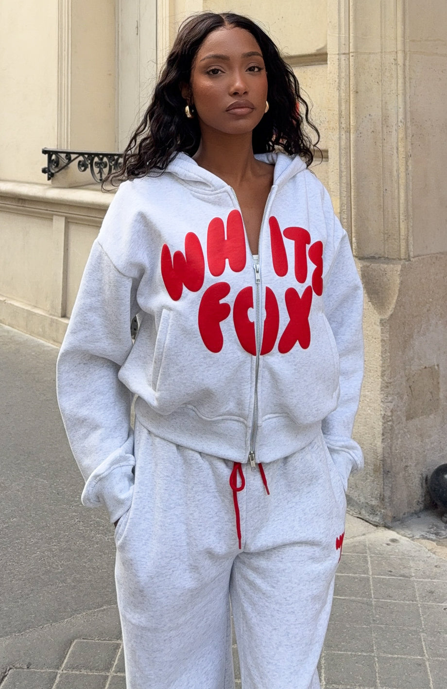 Club 14 Allie Boxy Zip Front Hoodie Grey Marle