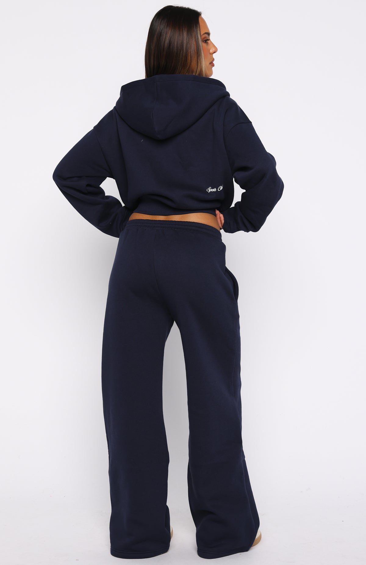 Club 14 Allie Wide Leg Sweatpants Navy