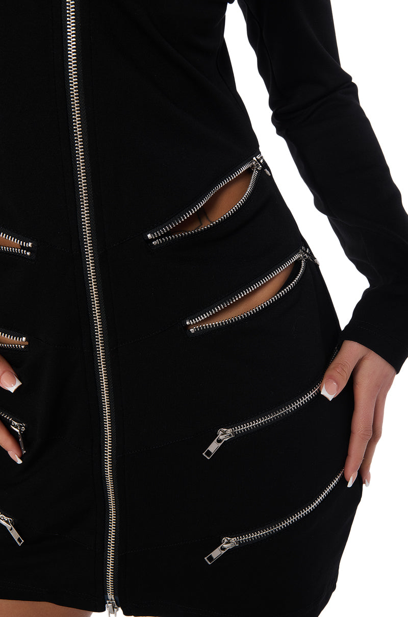 Zip Me Up Knit Mini Dress